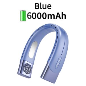 New Portable Neck Fan Cooler 6000mah Rechargeable Mini Electric Fan Small Neck Cooling Fan Bladeless Mini Outdoor Fan