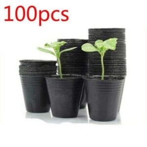 100pcs/set Garden Black Plastic Nursery Pot Plant Seedling Pouch Holder Raising Bag Nutrition Pots Garden Supplies 4 Sizes