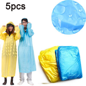 1/5/10pcs Foldable Plastic Raincoat Hiking Mountaineering Waterproof Portable Rain Coat Adults Hunting Activity Random Color