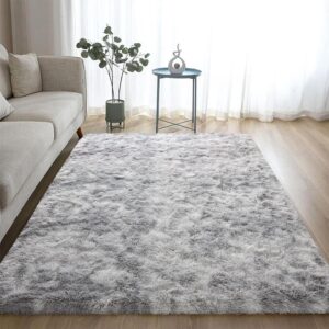 VIKAMA Tie-Dye Plush Carpet Large Area Living Room Floor Mat Home Decor Kawaii Soft Non-Slip Bed Blanket For Children’s Bedroom
