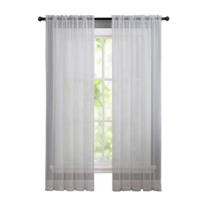 Glass Screen Window Transparent Screen Curtain Finished Window 100*200cm Thread Bar Solid Color Tulle Home Decoration Curtain