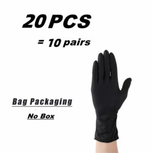 Black Nitrile Gloves 20/50/100PCS Disposable Latex Free Industrial Grade Gloves Large Textured Hair Dye Mechanic Tattoo Gloves