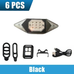 Bicycle LED Signal Tail Light Wireless Remote Control Bike Turning USB Replacement Tail Light Warning Smart Bicycle Light