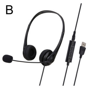 3.5mm/USB Computer Headset with Noise Cancelling Microphone Chatting Network Teaching Video Conferencing Stereo Wired Headset