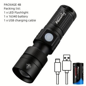 10W Zoom High Bright Palm Small Mini Flashlight Type-C Rechargeable Portable Pocket Hiking Camping Fishing Night llighting Torch