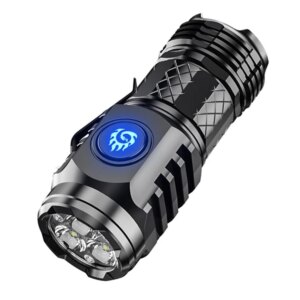 Type-C Rechargeable Adjustable Brightness Flash Light Waterproof Flashlight Small LED Flashlight 5Light Mode for Outdoor
