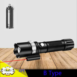 Led flashlight Ultra Bright torch Camping light 3 Mode Zoomable Bicycle Light use AAA 18650 battery Tactical Red laser Lamp