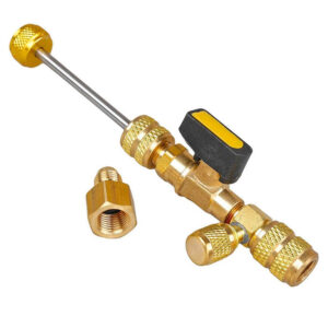 Valve Core Remover Installer Tool, R410A R22 AC Schrader Valve Core Remover, Dual Size 1/4″ & 5/16″ Port HVAC Valve Core Removal