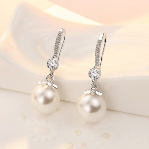 Fine Silver COLOR Luxury Crystal Zircon Earrings Charms for Woman Engagement Wedding Jewelry gift