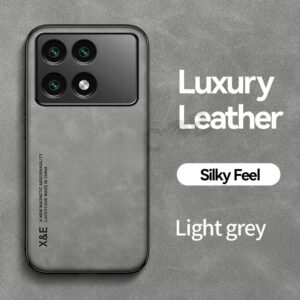 Case For Poco X6 Pro Leather Magnetic PU Car Holder Coque For Poco X6 Pro Cover Silicone Bumper Shockproof Protection Shell