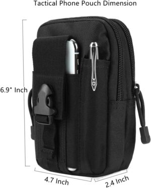 Phone Pouch, Cell Phone Holster Pouch for Men Belt, Tactical Cell Phone Belt Pouch, EDC Molle Waist Bag, Wallet Pouch Phone Case