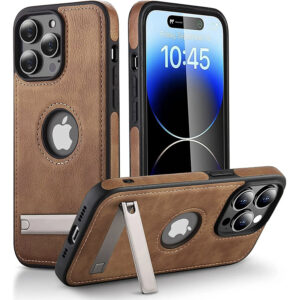 PU Leather Mobile Phone Case with Kickstand for iPhone 14 15 Pro Max Plus 11 13 12 Mini Mobile Cases Luxury Slim Back Cover