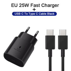 Original 25W Super Fast Charging Type C Charger For Samsung Galaxy 23 22 21 20 Ultra Fe Note 20 A53 A52 A51 A33 A71 USB C Cable