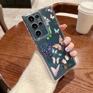 Flower Silicone Phone Case For Samsung Galaxy S24 Ultra S21 S23 FE A55 A54 A53 5G S23 S22 Ultra Transparent TPU Soft Back Cover