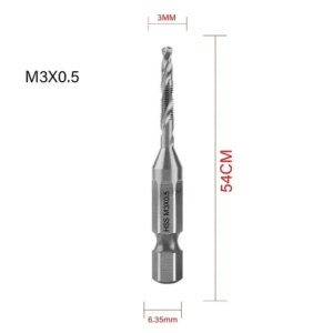 New Titanium Plated Hex Shank HSS Screw Thread Metric Tap Drill Bits Screw Machine Compound M3 M4 M5 M6 M8 M10 Hand Tools