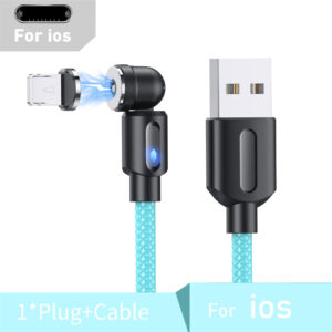 USLION 540 Rotate Magnetic Cable USB C Charging Cable Magnetic Charger Micro USB TypeC Phone Cable for IPhone Xiaomi Huawei