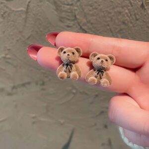 Enacolor Cute Bear Earrings Women Girl Ins Accessories New