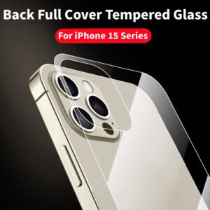 2PCS Back Full Cover Tempered Glass For iPhone 15 Pro Max Transparent Protective Glass For iPhone15 iPhone 15Pro 15ProMax Glass