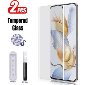 2PCS UV Tempered Glass For Honor 90 Full Cover Clear HD Screen Protector for Huawei Honor 90 Honor90 Protective Glass