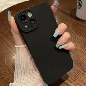 Highend Black Shockproof Silicone Phone Case For iPhone 15 14 13 12 11 Pro Max Mini X XS XR 7 8 Plus Protectiv Lens Back Cover