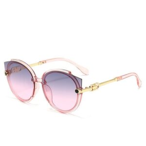 Enacolor Intage Polarized Sunglasses Women Fashion Round Rimless Famale Gradient Sun Glasses Seaside Accessories