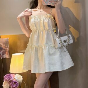 Pure Desire Style Spice Girl Tutu Dress Women’s Summer 2023 New Style Fresh Sweet Chain Strap Dress Trendy