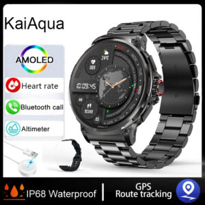 KaiAqua New 1.85-inch Ultra AMOLED smartwatch GPS Track Bluetooth calls 710mAh large battery 400+dial suitable For Huawei Xiaomi