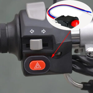Motorcycle Double Flash Switch Hazard Light Switch Button Flash Warning Scooter Electric Vehicle Modified Emergency Signal Lamp