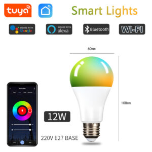 TUYA Smart WiFi LED Light Bulb Dimmable 15W E27 E14 GU10 RGBCW Smart LIfe APP Works With Alexa Google Home Remote Control Lamps