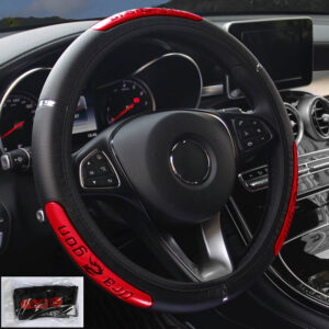 Automotive Universal Steering Wheel Cover for 14.5-15inch Reflective Dragon Leather Embossed Wear Resistant Steering Wheel Cover
