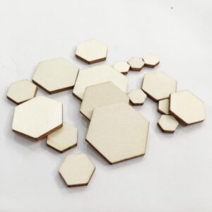 100/50 PCS Wooden Chips Blank Hexagonal Wood Chip Home Decor Children’s Handmade Drawing Supplies DIY Puzzle Wooden Slices