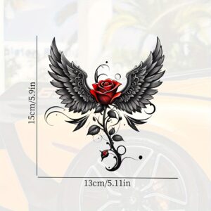Stunning Angel Wings Rose Car Stickers Decals Durable Weather Resistant for Auto Window Bumper Body Styling Decoration
