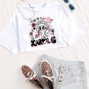 Karol G T-Shirt Manana Sera Bonito Shirt Girls O-Neck Short Sleeves Casual Women Crop Shirts Tops