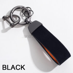 SEAMETAL Fur Leather Car Keychain Auto Key Chain Rings Keyring Anti-Lost Decoration Buckle Single Circle Key Ring Accessories