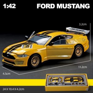 1/42 Ford Mustang GT Assembled Toy Car Model Diecast Alloy Racing Miniature Free Wheels Metal Collection Gift For Boys Children