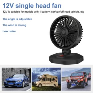 Car Fan Cooling 12V 24V Car Fan Dual Head Usb Car Fan 2 Speeds Adjustable Auto Cooler Air Fan Car Accessories Wind Regulation