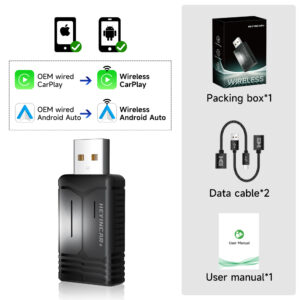 2024 HEYINCAR Wireless CarPlay Android Auto Ai Box Wireless Adapter For Seat Skoda Kia Haval Toyota Mazda Ford Peugeot VW Audi