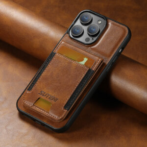 SUTENI Card Holder Phone Luxury Leather Magnet Case Flip Wallet Kickstand Cover For iPhone 16 15 14 13 12 11 Pro Plus Max