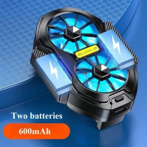 Universal Portable Dual Fan Rechargeable Mobile Phone Cooler Radiator Phone Cooling Fan for iPhone 15 Xiaomi 14 Samsung S24U