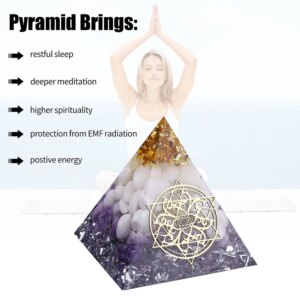 Natural Stone Orgonite Pyramid Crystals Orgone Energy Generator Healing Reiki Chakra Meditation Ornaments Office Decor Gift