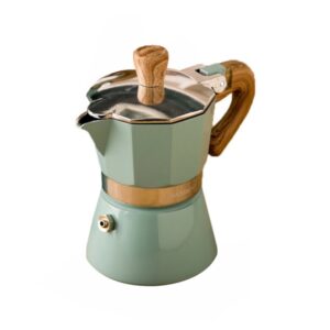 150/300ml Espresso Coffee Maker Aluminum Italian Mocha Percolator Stove Top Pot Vintage Wooden Handle Coffee Machine Cafe Tools