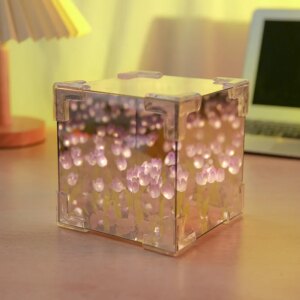 Luz LED de noche para decoraci├│n de dormitorio, l├Ãmpara de espejo 3D con dise├▒o de flores, mar, Nube y tulip├Ãn, ideal para rega