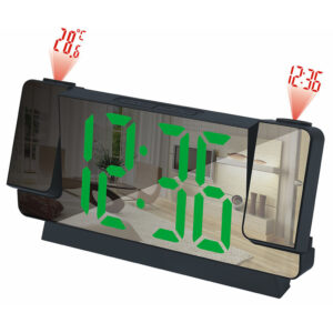 180┬░ Rotation Projection Digital Alarm Clock Date Night Mode Snooze Table Clock 12/24H Time TEMP Projector USB Plug-in LED Clock