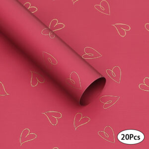 20Pcs 57x57cm Love Print Flower Wrapping Paper Waterproof Wedding Birthday Party Valentine’s Day Gift Bouquet Packaging Decor