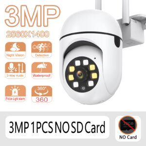 Outdoor 3MP CCTV IP Wifi Camera Wired Security Surveillance Waterproof Cameras AI Human Tracking Two Way Audio Night Color Cam