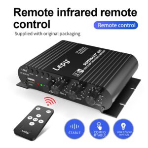 838 USB Bluetooth Subwoofer Amplifier HIFI 2.1 12V Car Home Amplifier U Disk Lossless Suitable for 4-8 Ohm Speakers