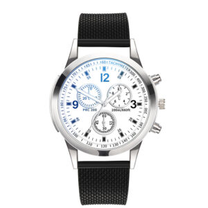 Luxury Business Quartz Watch Alloy Stainless Steel Black Faced Silver Strap Round Dial Casual And Versatile Bracelet Watch
