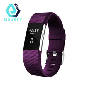 Watch Band Checkered Pattern Smartwatch Bracelet Soft Silicone Strap Replacement for Fitbit Charge 2(just 1 Strap,not 1 watch)