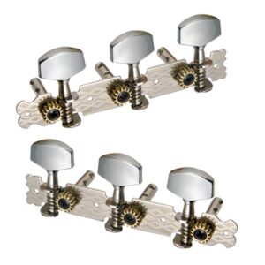Classical Guitar String Tuning Pegs 1 Left 2 Right with Screws Silver
