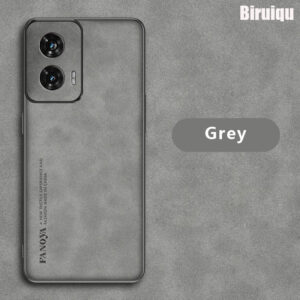 Biruiqu For Motorola Edge 50 Fusion Lambskin Leather Pounch Silicone Shockproof Case Slim Back Cover
